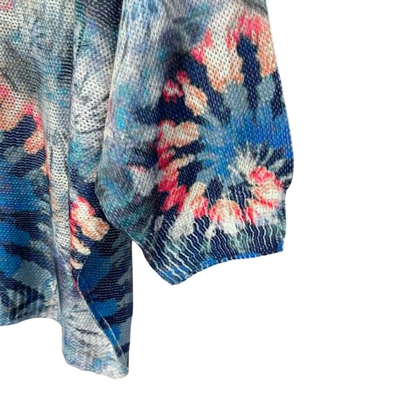 Luisa Ricci Boat Neck Sweater Womens Size L Blue Tie Dye Americana Boho Chic - Picture 4 of 12